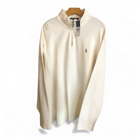RALPH LAUREN POLO Luxury Quarter Zip Knit Sweater Buff Big/Tall…GIFT FOR HIM - Picture 2 of 12